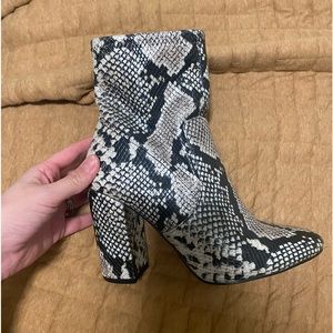 Snake skin booties